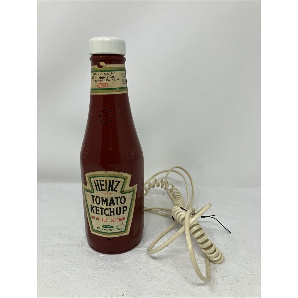 Vintage Heinz Tomato Ketchup Bottle Novelty Landline Phone 1980s Retro Works